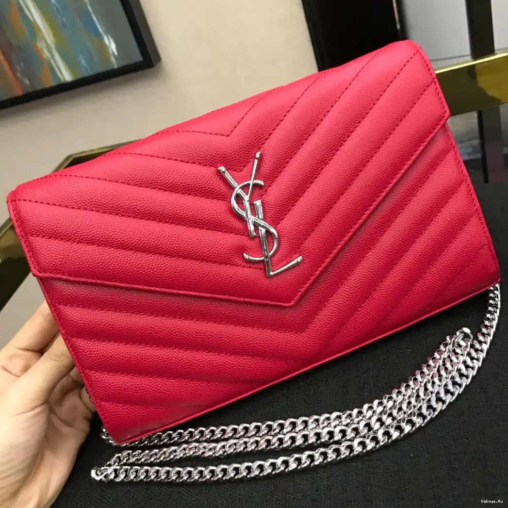 CHAIN MATELASSÉ CASSANDRE WALLET YSL 0603